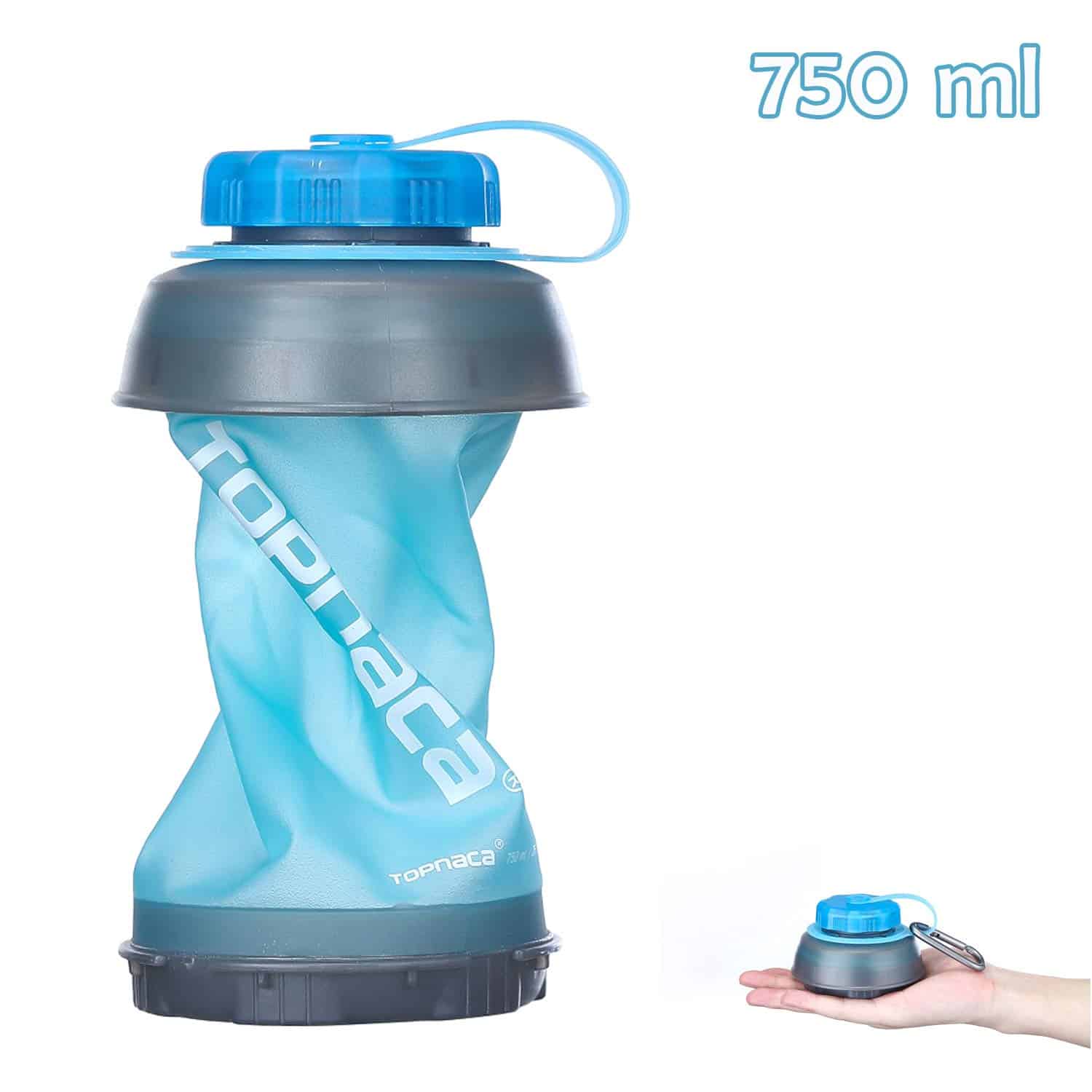 2 Pcs Sport Bottle Water Squeeze Collapble Watterbottles Foldable Water Bottle BPA Free McoMce Portable Folding Bottle & Water Bottle with Clip for Backpack Collapsible Water Bottle 
