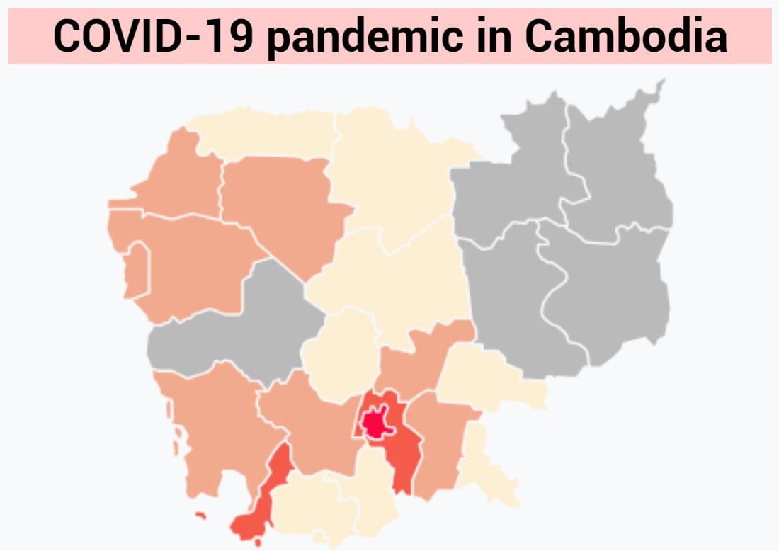 COVID-19 map in Cambodia