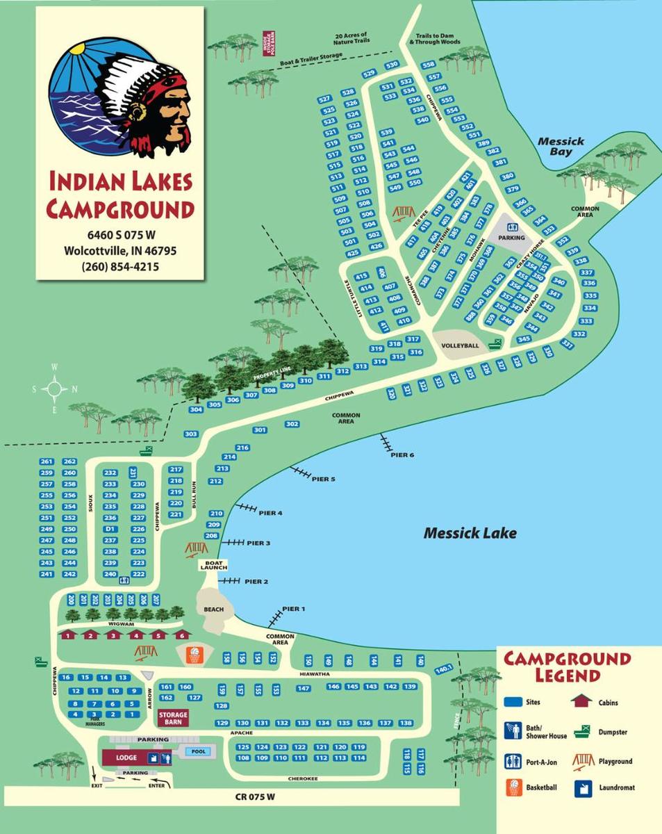 Indian Lake State Park Ohio Campground Map