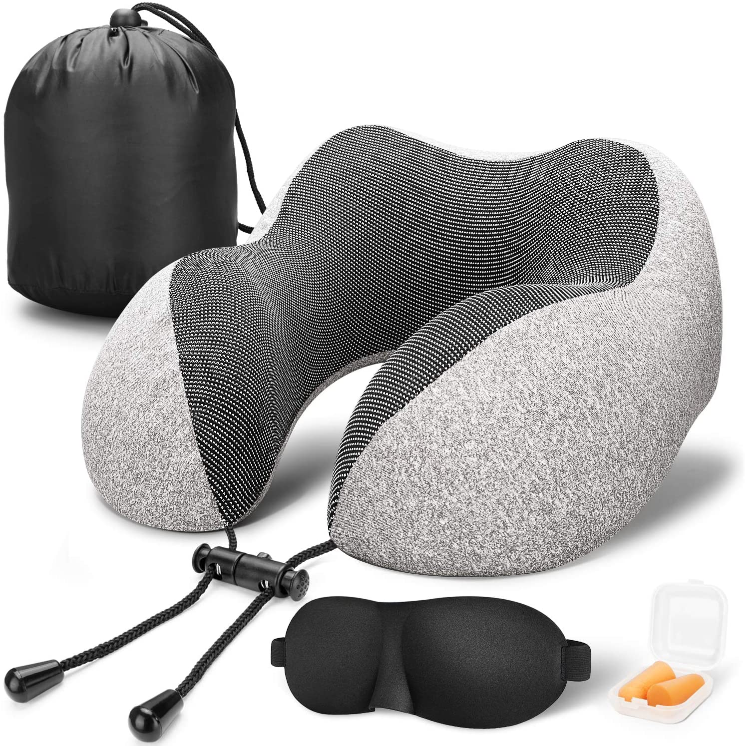 Inflatable Travel Pillow,SGODDE Comfortable Ergonomic and Portable Head Neck Rest Pillow,Patented Design,Best Travel Pillow for Airplanes,Cars,Buses Camping Office Napping Trains