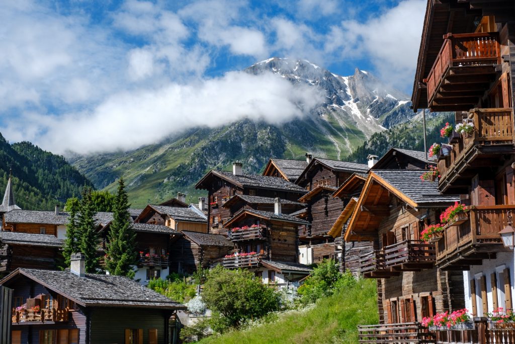 village in swiss mountains