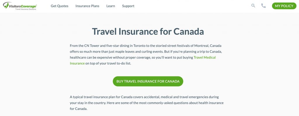 covid travel insurance canada