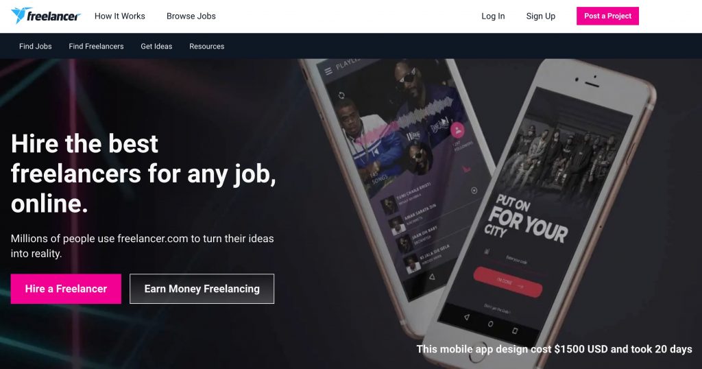 freelancer.com remote jobs site