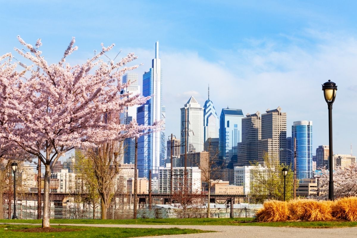 scenic april views in philadelphia