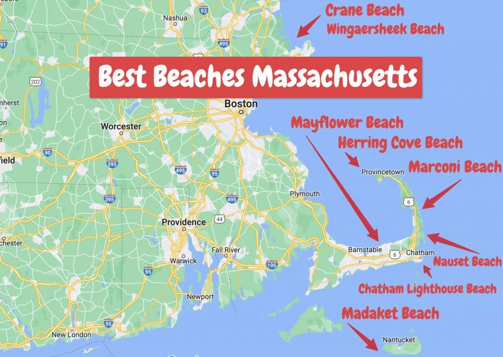 Best Beaches in Massachusetts MAP