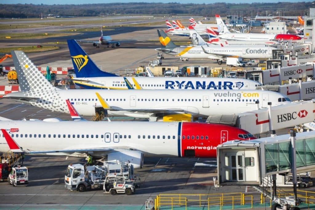 European airlines at London airport
