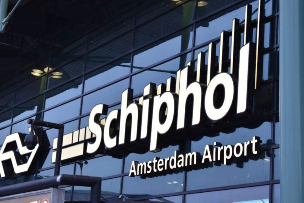 Amsterdam flygplats tecken
