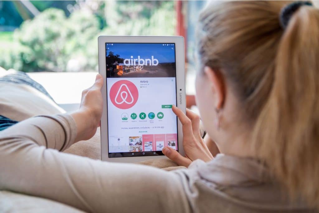 airbnb on tablet