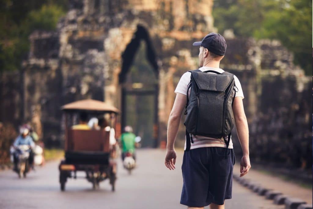 backpacker in cambodia