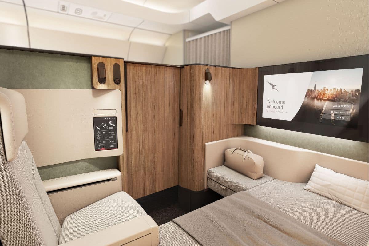 Qantas Introduces New First-Class Cabins Looking Like Small Living Rooms