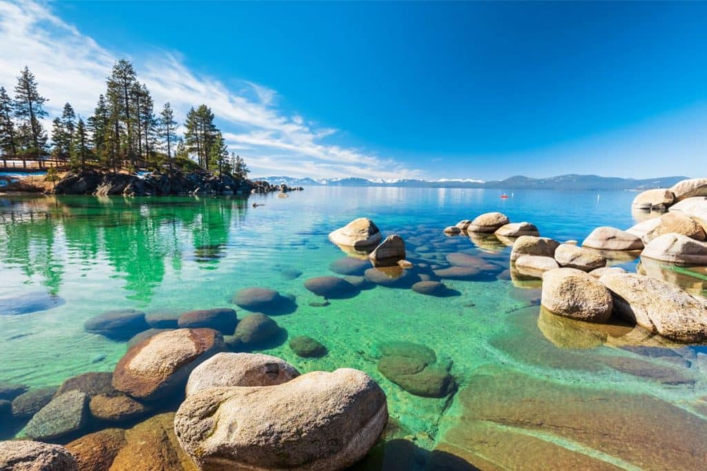 clear water of Lake Tahoe