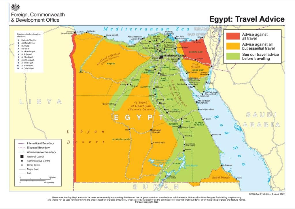 egypt travel advisory 2023