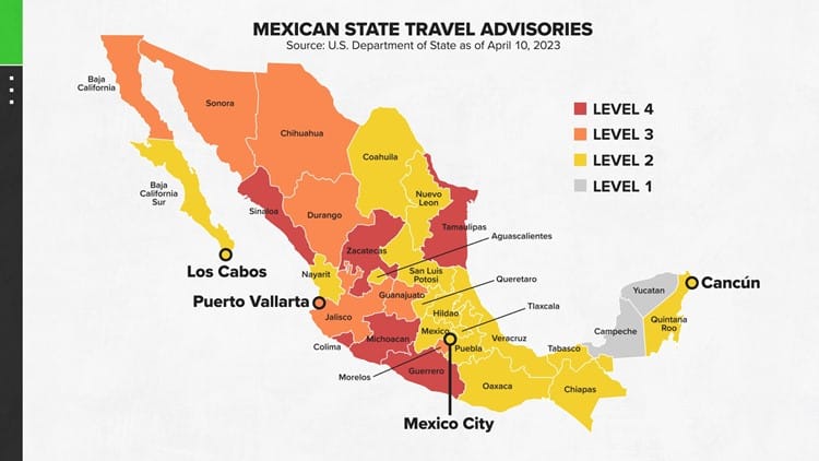 government advisory travel to mexico